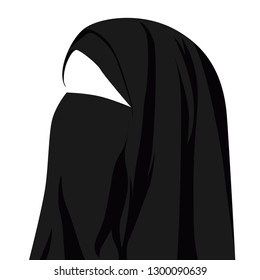 Black niqob or chador vector