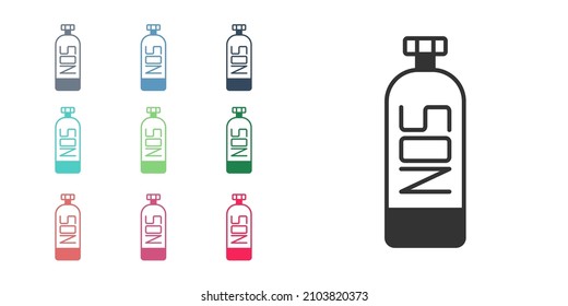 Black Nitrous oxide icon isolated on white background. Set icons colorful. Vector