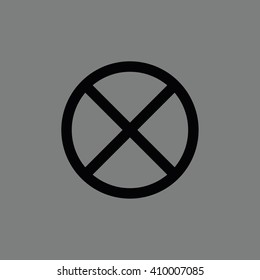 Black no parking vector sign. Gray background