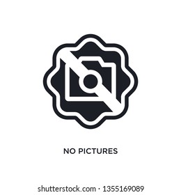 black no pictures isolated vector icon. simple element illustration from hotel concept vector icons. no pictures editable logo symbol design on white background. can be use for web and mobile