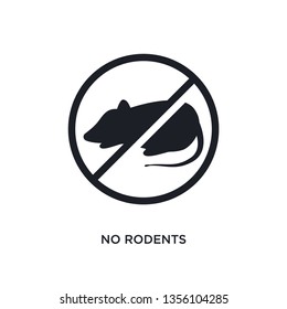 black no rodents isolated vector icon. simple element illustration from traffic signs concept vector icons. no rodents editable logo symbol design on white background. can be use for web and mobile