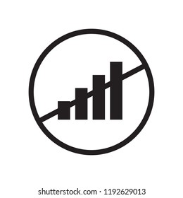 Black no smart phone signal warning with caution sign / icon, black flat glyphs design vector, isolated on white background
