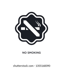 black no smoking isolated vector icon. simple element illustration from hotel concept vector icons. no smoking editable logo symbol design on white background. can be use for web and mobile