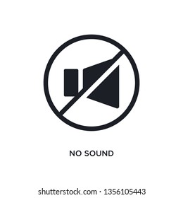 black no sound isolated vector icon. simple element illustration from traffic signs concept vector icons. no sound editable logo symbol design on white background. can be use for web and mobile