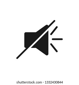 Black no speaker icon. Flat design. Volume icon. Vector.
