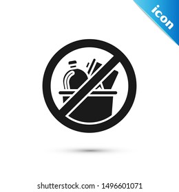 Black No trash icon isolated on white background.  Vector Illustration