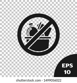 Black No trash icon isolated on transparent background.  Vector Illustration
