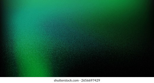 Black noise seamless gradient pattern with green light leak bg. Festive vector illustration with watercolor effect and paper texture. Blurred abstract background