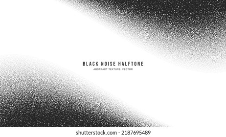 Black Noise Stipple Dots Halftone Gradient Vector Smooth Twisted Border Isolate On White Back. Handdrawn Dotted Abstract Grainy Texture. Pointillism Art Abstraction Dotwork Graphic Grunge Illustration