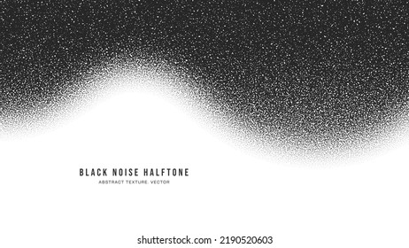 Black Noise Stipple Dots Halftone Pattern Vector Smooth Wave Border Isolated On White Background  Hand Drawn Dotwork Abstract Grainy Texture  Handdrawn Pointillism Art Bend Form Conceptual Abstraction