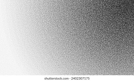 Los Puntos Del Estipple Del Ruido Negro Gradiente De Medio Tono Vector De Textura Radial Aislada En El Fondo Blanco. Abstracción De Trabajo De Punto Dibujado A Mano Textura Grunguísima De Graña. Ilustración Grunge Gráfica De Pointillismo Art Dotted