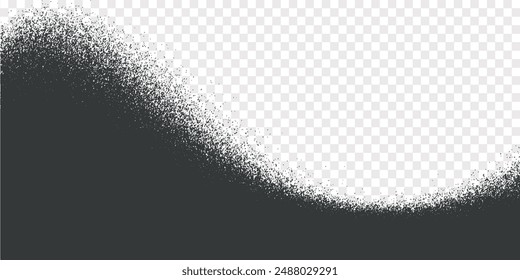 Black Noise Stipple Halftone Gradient Isolated PNG Distressed Textured Grunge Background