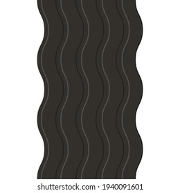 Black noodle vector. Black noodle on white background.