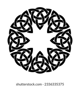 Black Norse symbols isolated on black background. Viking mythology and Scandinavian runes signs pattern