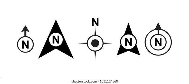 Black North direction vector set.