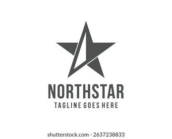 black north star logo design, vector illustration, isolated on transparent background