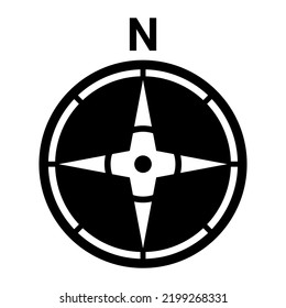 Black North Symbol On White Background Stock Vector (Royalty Free ...