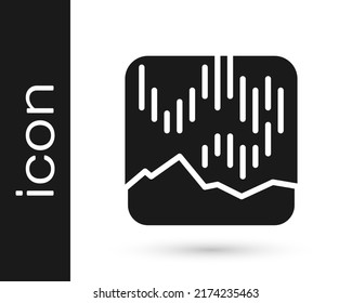 Black Northern Lights Icon Isolated On White Background.  Vector