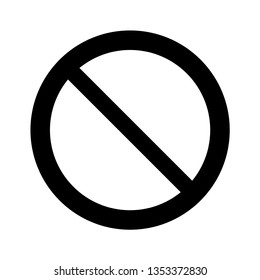 black Not Allowed Sign, isolated on the white, internet icon, illustration vector