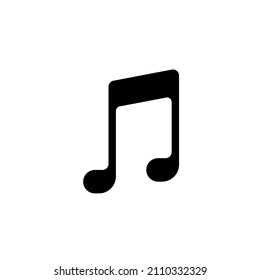 Black note on a white background. Can be used as an icon. Music concept