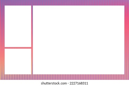 Black note template with purple and pink colored gradient background. Suitable for scrapbooking, agenda, schedule, diary, and publication.