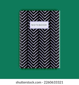 Black Notebook Cover Design With Siler Color, notebook cover designs