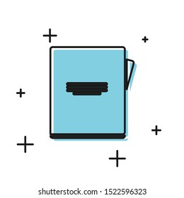 Black Notebook icon isolated on white background. Spiral notepad icon. School notebook. Writing pad. Diary for school.  Vector Illustration