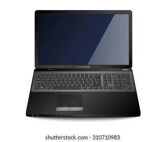 Black Notebook on White Background
