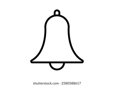Black notification bell icon on white background