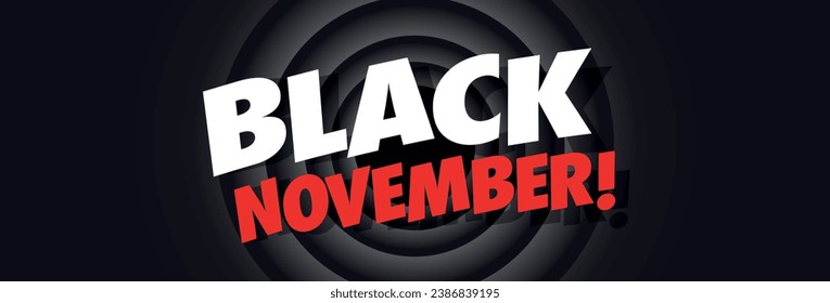 Black november on cartoon background