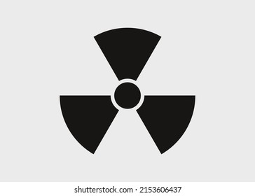 Black Nuclear Danger Icon. Atomic Sign With Black Stripes Warning Of Radioactivity And Large Scale Destruction Toxic Contaminated Vector Waste