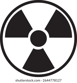 Ícone de Risco de Radiação Nuclear Preta