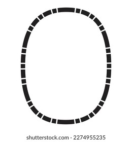 Black number 0 design for math, business and education concept.
