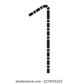 Black number 1 design for math, business and education concept.