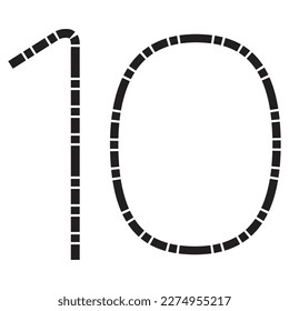 Black number 10 design for math, business and education concept.