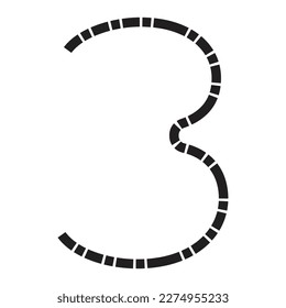 Black Nr. 3 Design für Mathematik, Business und Bildung Konzept.