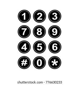 black number button set logo