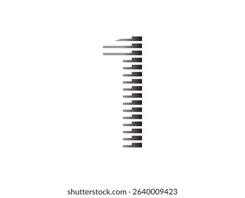 black number one design, vector illustration, isolated on transparent background