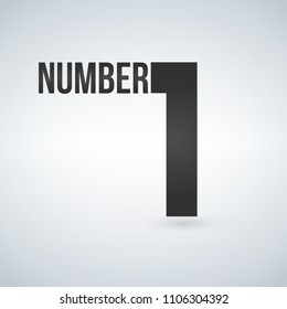 Black number one logo template, vector illustrations isolated on white background.