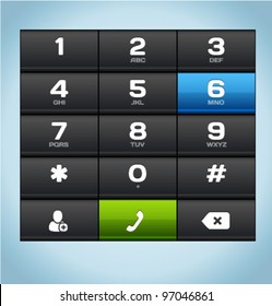 Black Number Phone Keypad