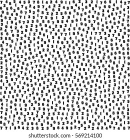 black numbers from 1 to 9. scattered numbers. abstract pattern. white background. vector illustration