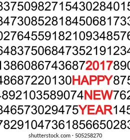 black numbers with new year 2017 greetings colored red