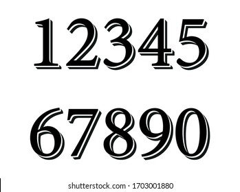 Black numbers on a white background.