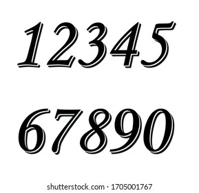 Black numbers on a white background.