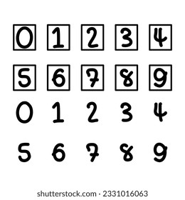 Black numbers on a white background.