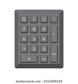 Black numpad with numbers in minimalistic volume style