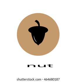 black nut icon - vector illustrator