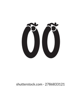 Black O ring fasteners, isolated on white background, industrial style, for hardware and engineering usage