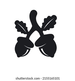 black oak acorn element vector illustration concept design template