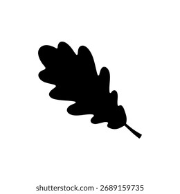 Black oak leaf silhouette vector flat illustration design.